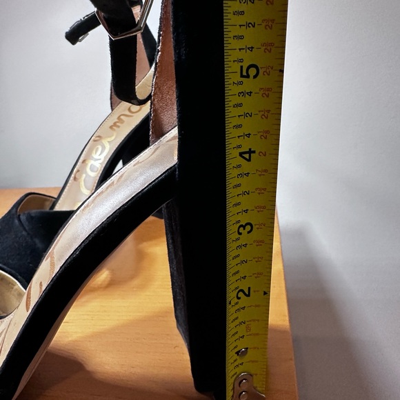 Sam Edelman Black Velvet Open Toe High Heeled Party Shoes, Size 10. - Picture 2 of 5